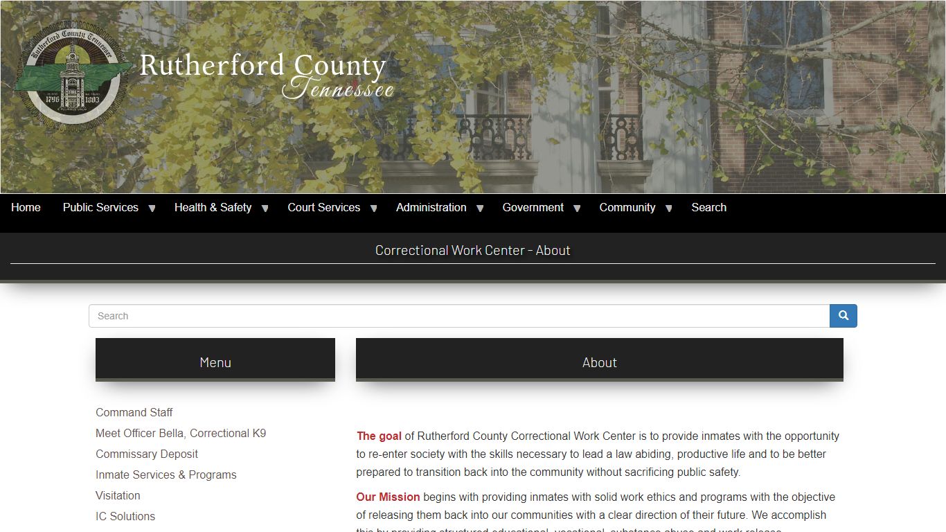 Correctional Work Center - About | Rutherford County TN